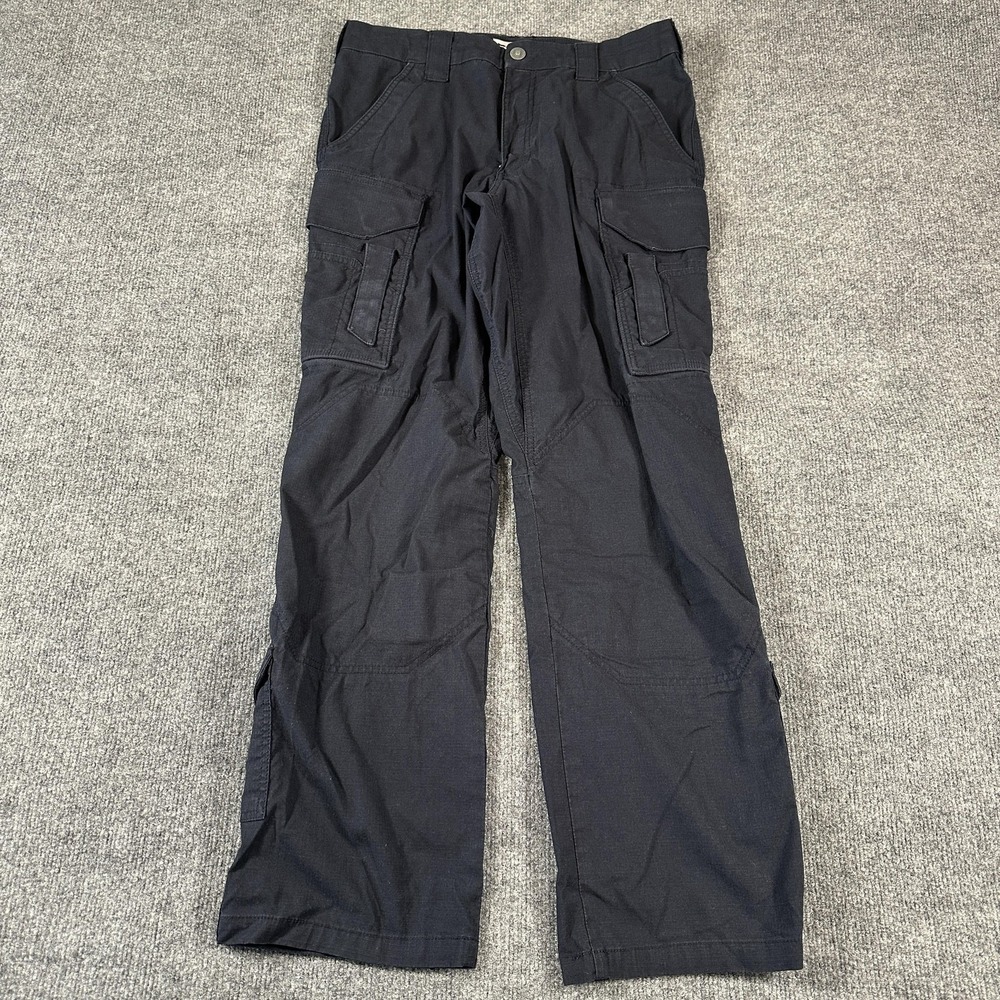 First Tactical Pants Mens 32x32 Blue Cargo Canvas Straight Leg Workwear Utility